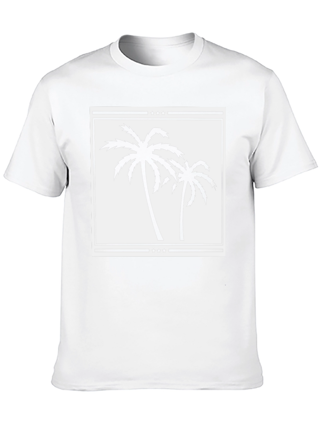 Palm Tree Graphic Tee - Black Cotton Casual Shirt