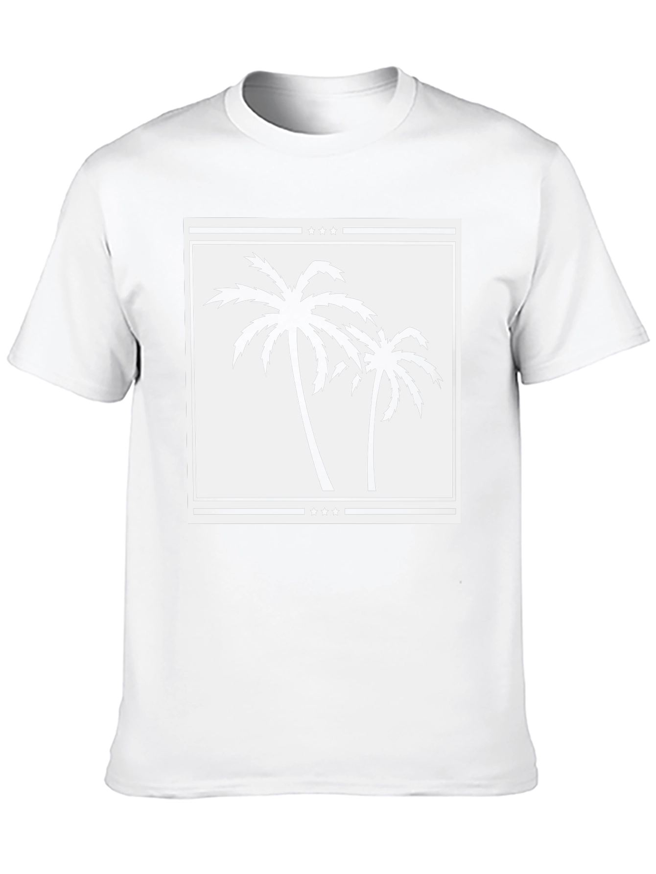 Palm Tree Graphic Tee - Black Cotton Casual Shirt