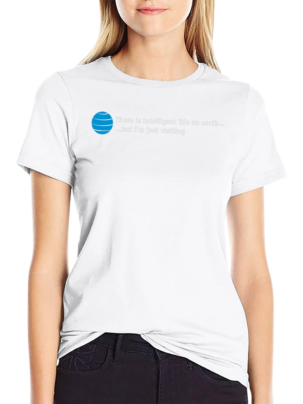 Intelligent Life T-Shirt: Just Visiting Alien Humor Tee