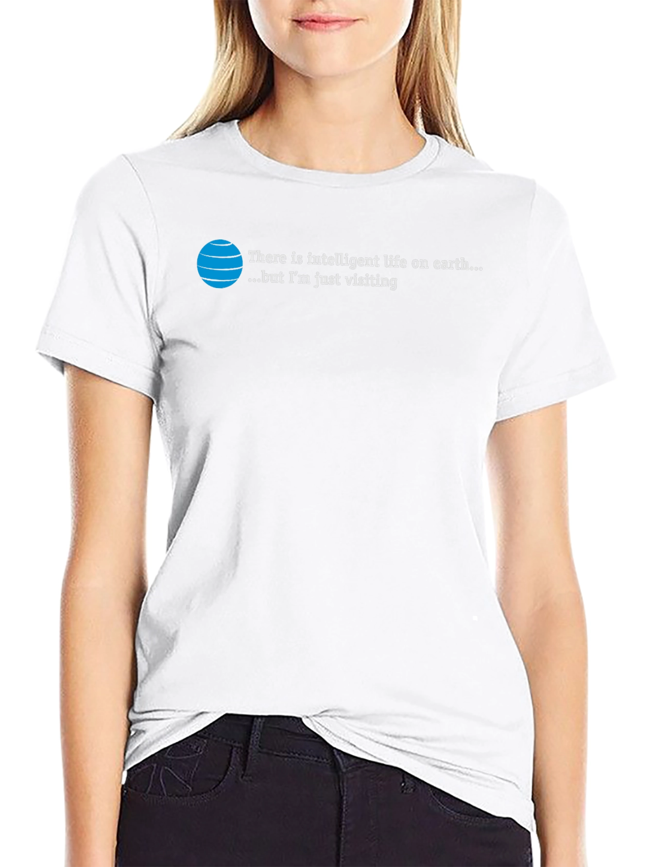 Intelligent Life T-Shirt: Just Visiting Alien Humor Tee