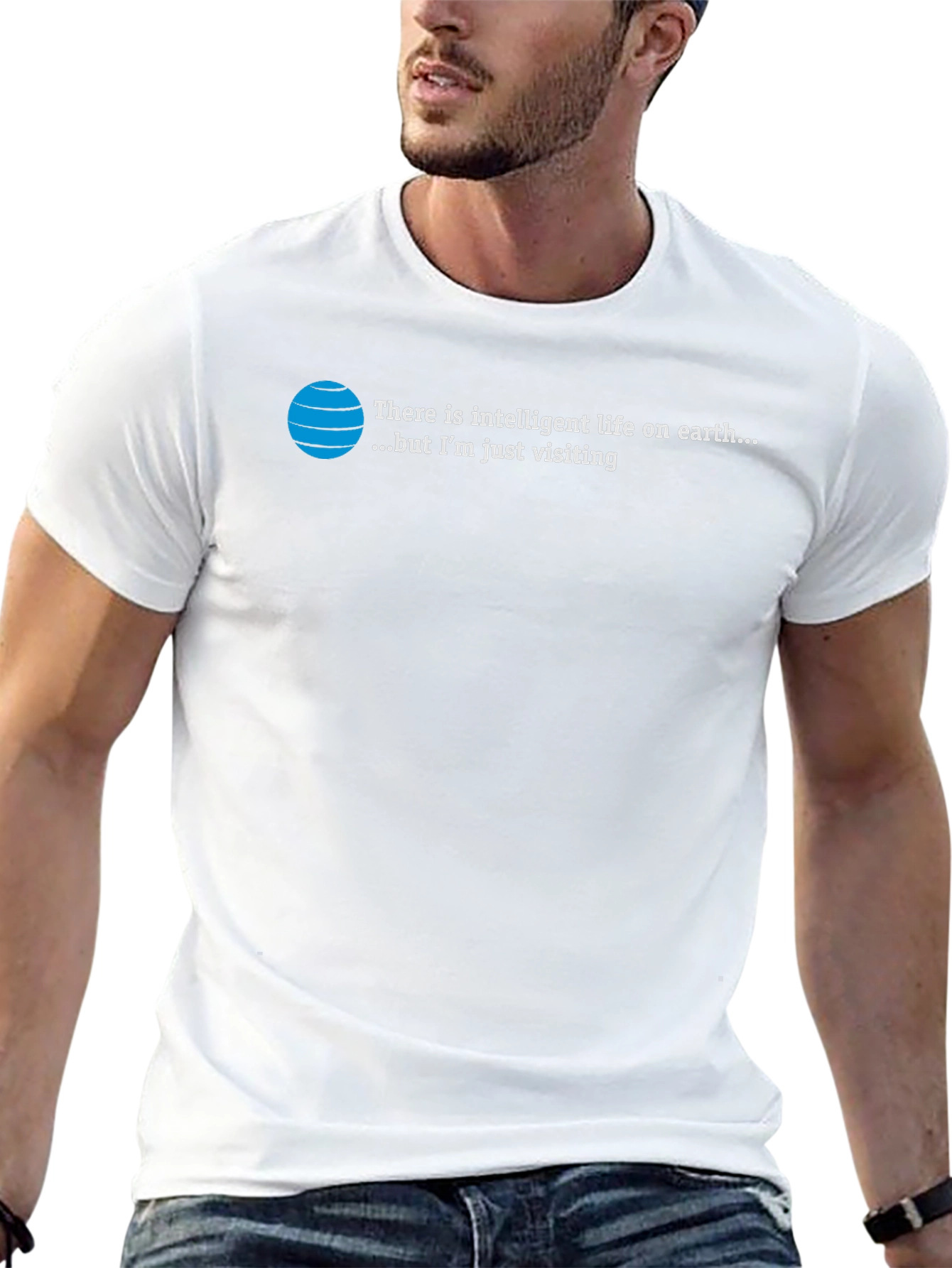 Intelligent Life T-Shirt: Just Visiting Alien Humor Tee