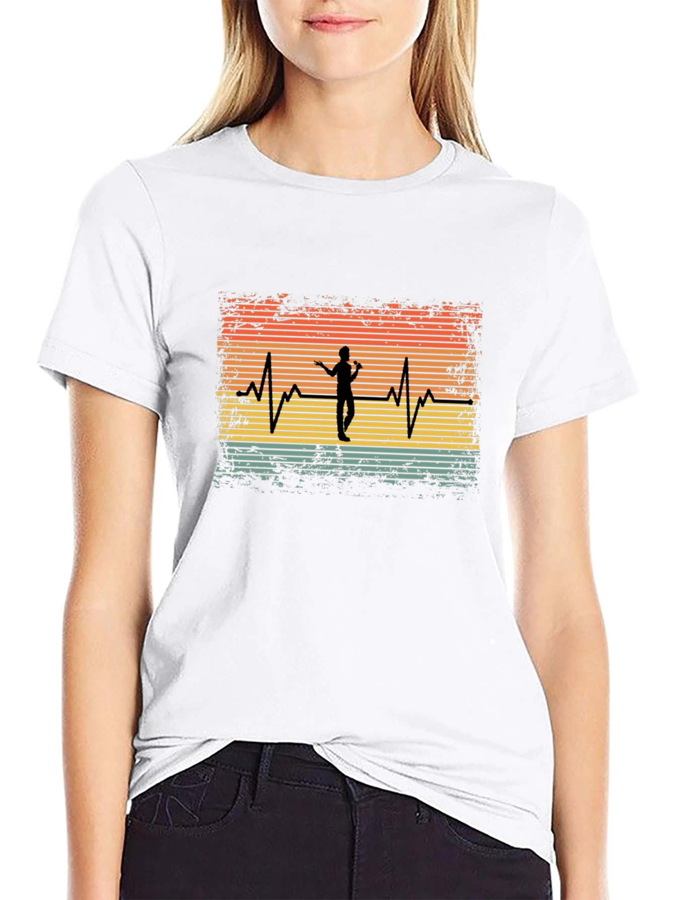 Singer Heartbeat Black Tee - Music Lover