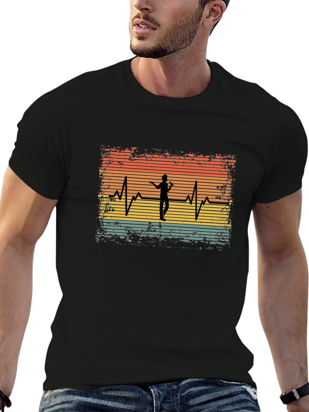 Singer Heartbeat Black Tee - Music Lover
