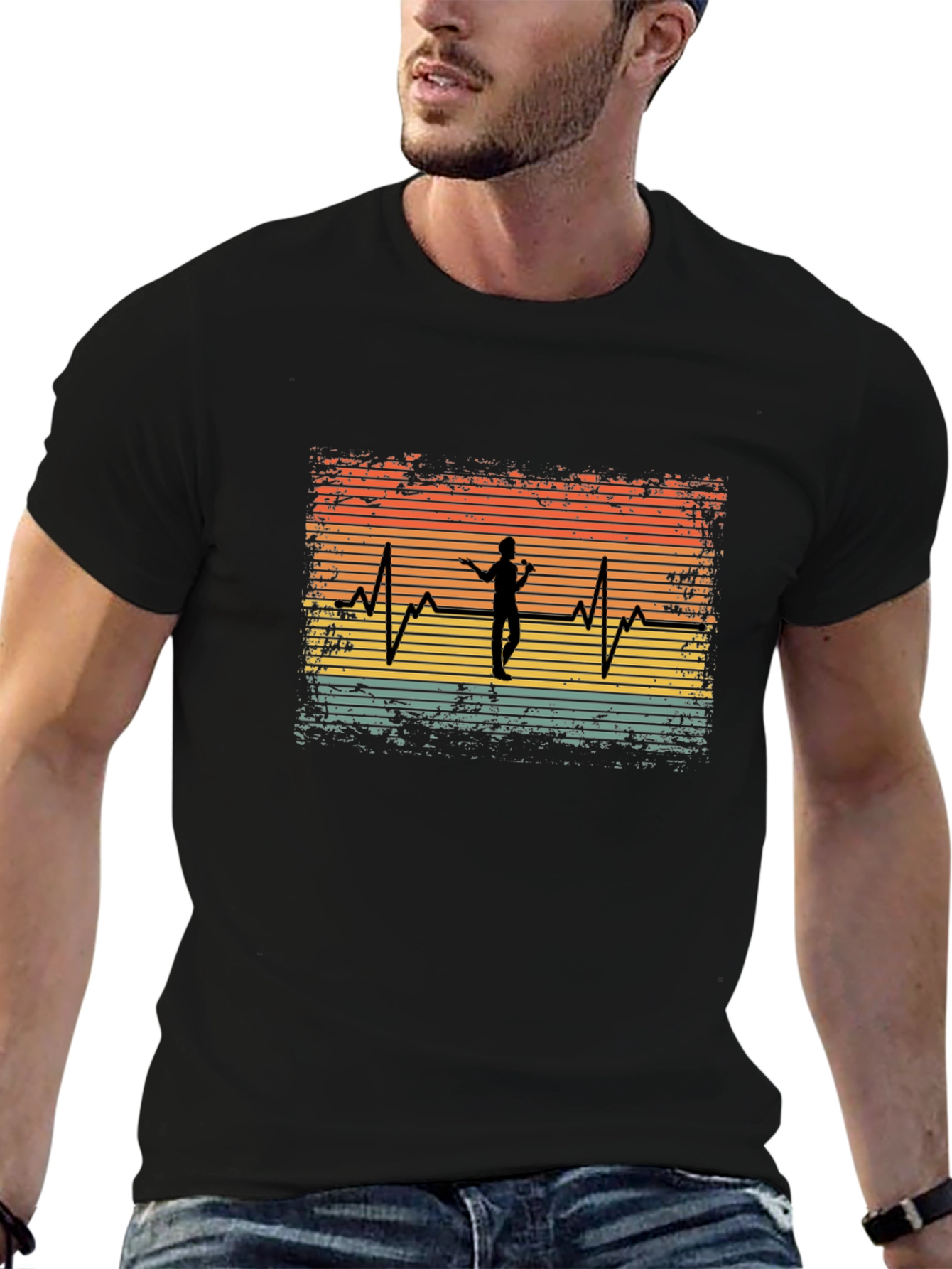 Singer Heartbeat Black Tee - Music Lover