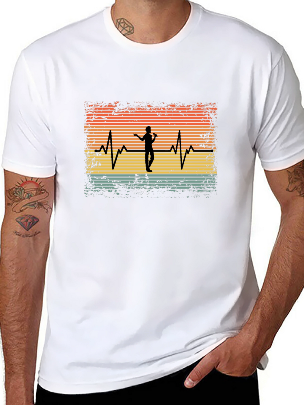 Singer Heartbeat Black Tee - Music Lover