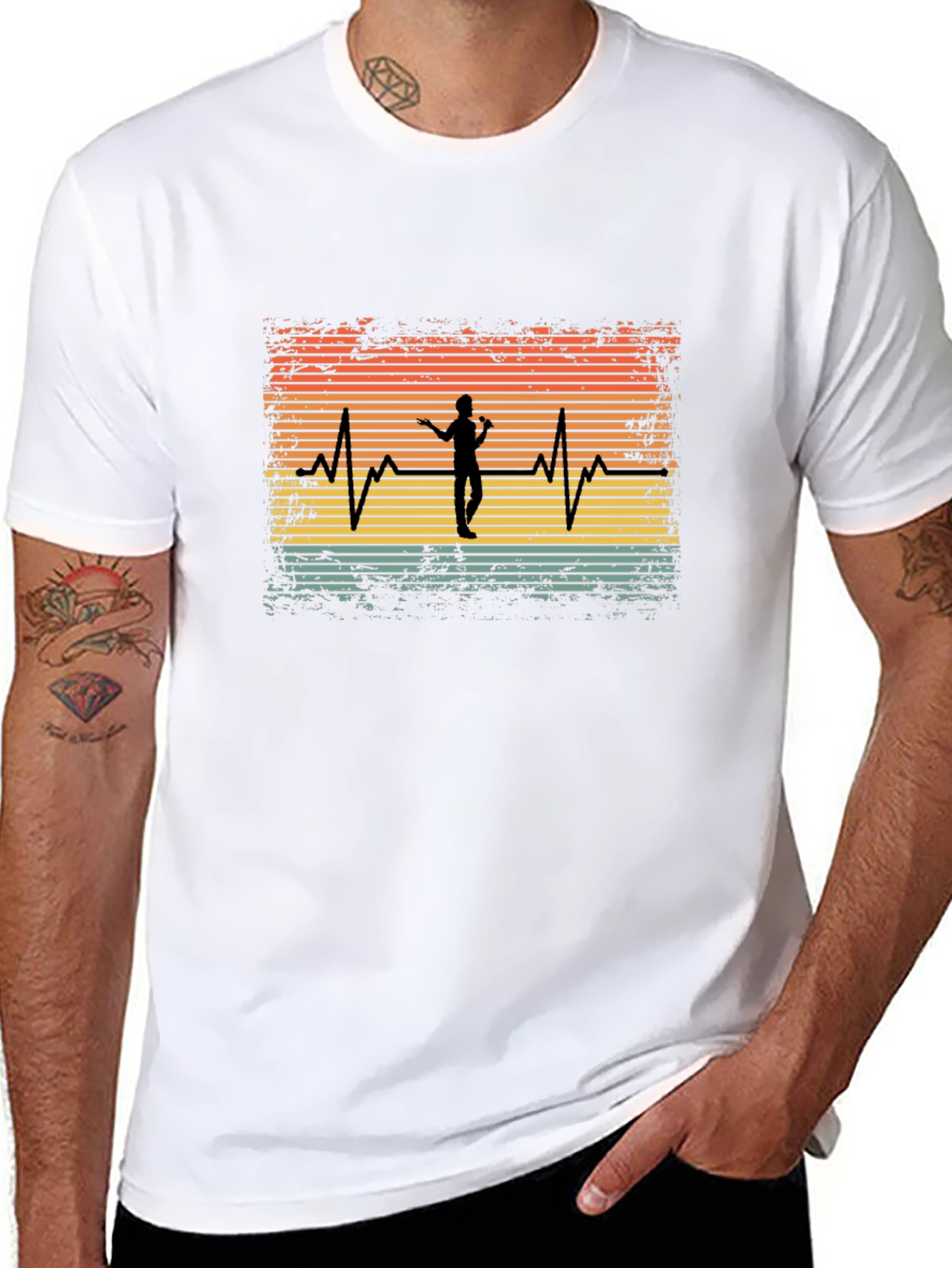 Singer Heartbeat Black Tee - Music Lover