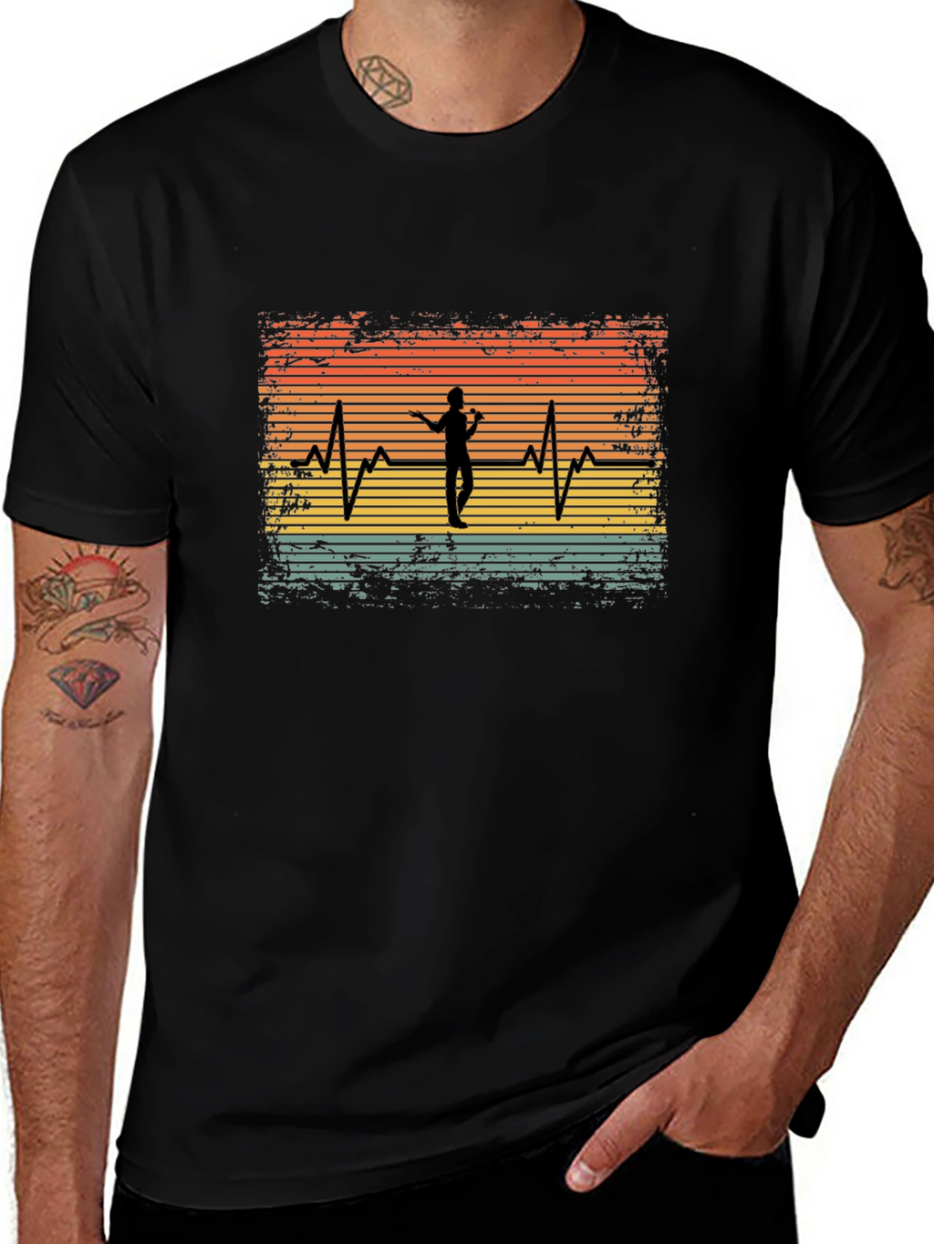 Singer Heartbeat Black Tee - Music Lover