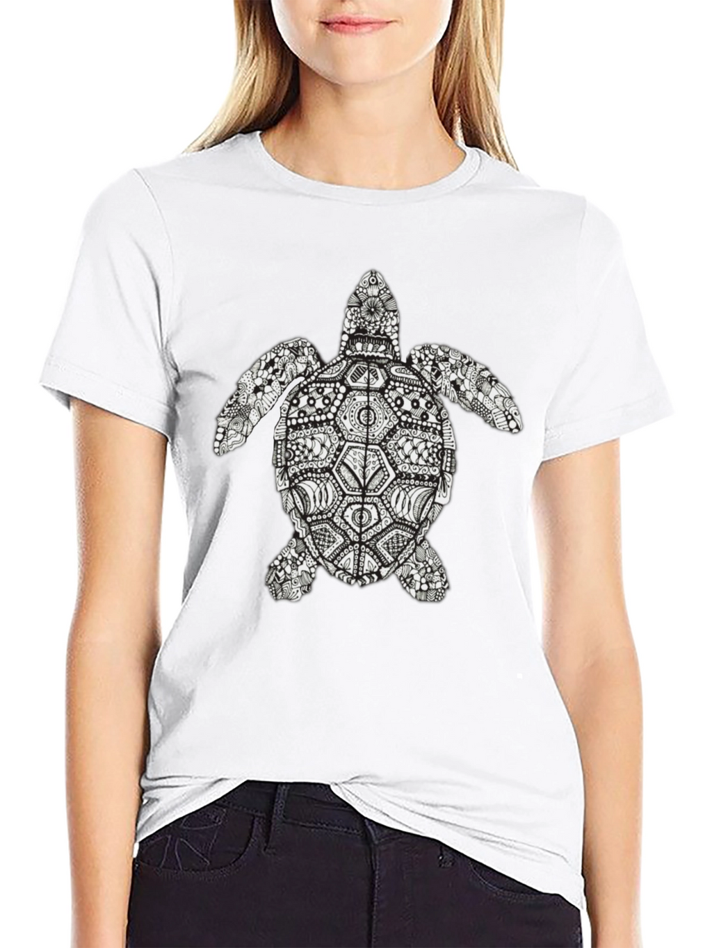 Turtle Graphic Tee - Black Short Sleeve