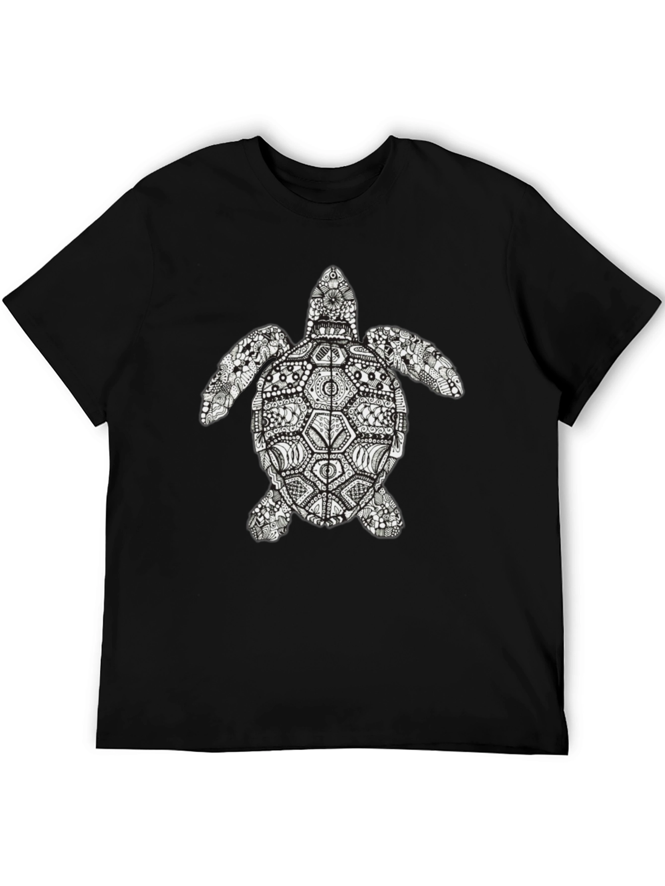 Turtle Graphic Tee - Black Short Sleeve