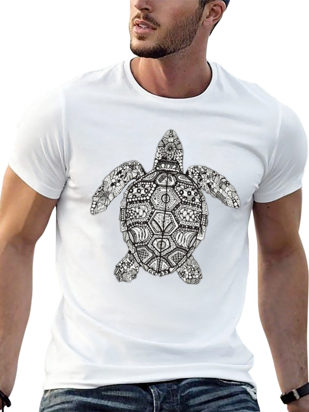 Turtle Graphic Tee - Black Short Sleeve