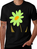 Flower Graphic Black T-Shirt