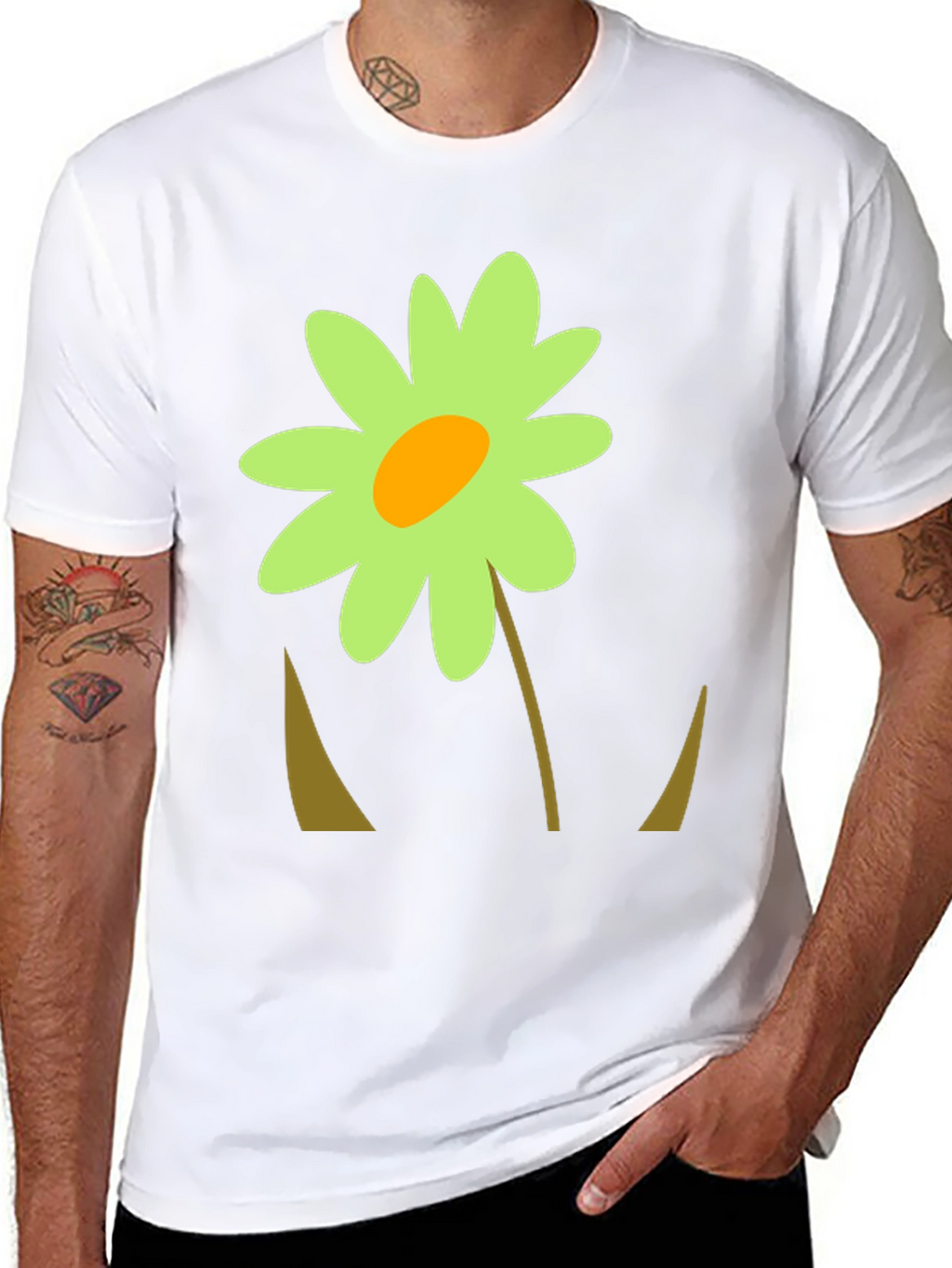 Flower Graphic Black T-Shirt