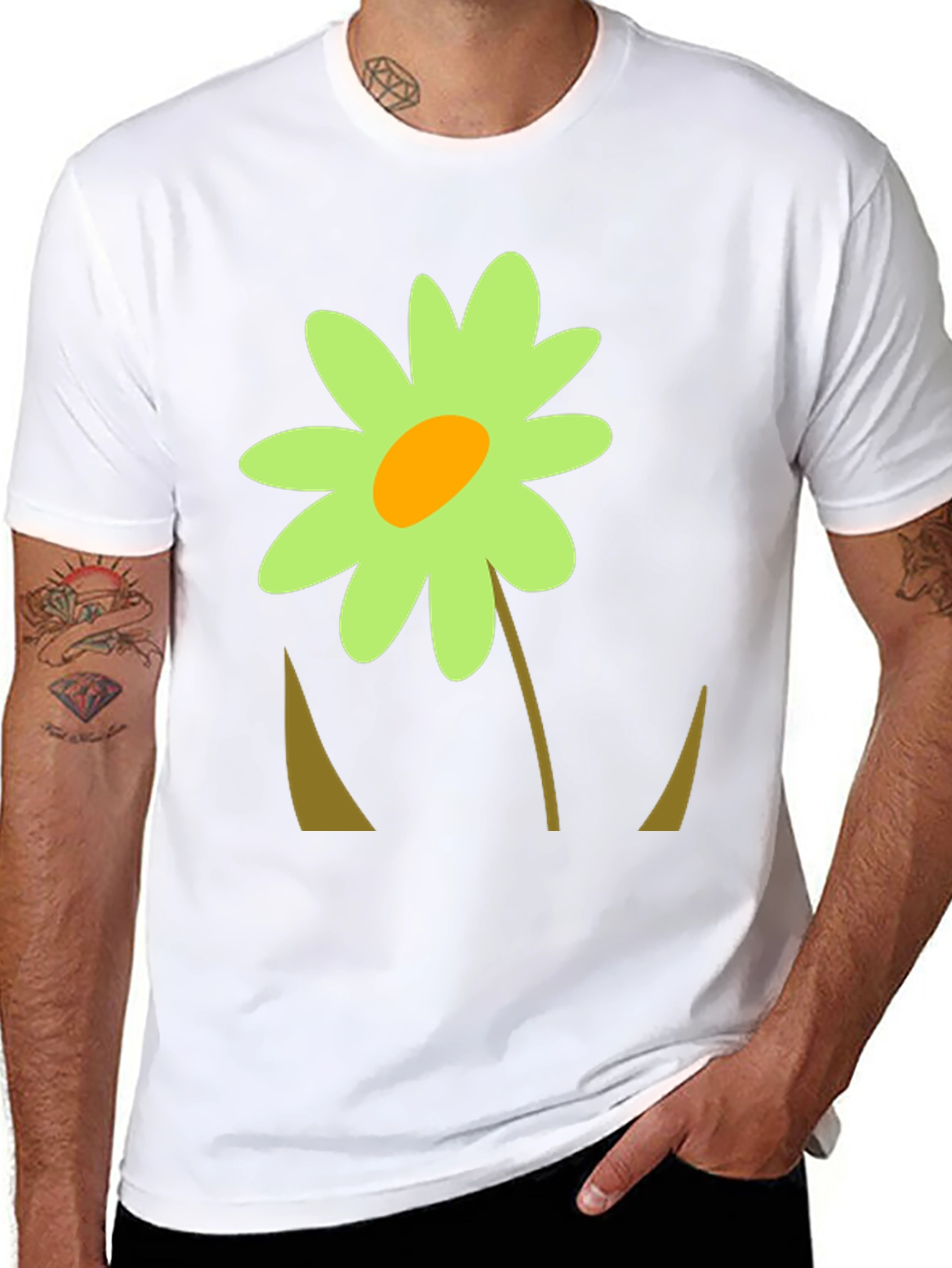 Flower Graphic Black T-Shirt