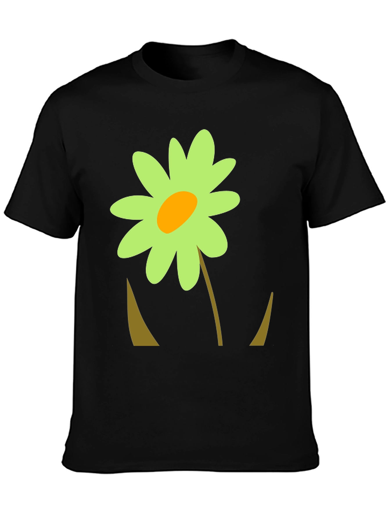 Flower Graphic Black T-Shirt