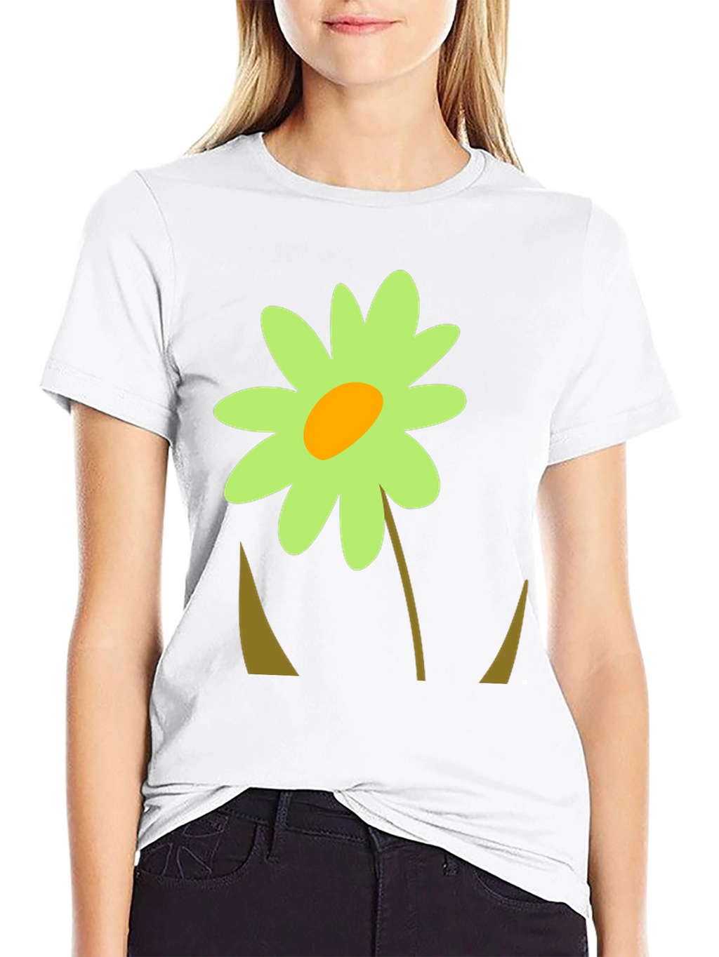 Flower Graphic Black T-Shirt