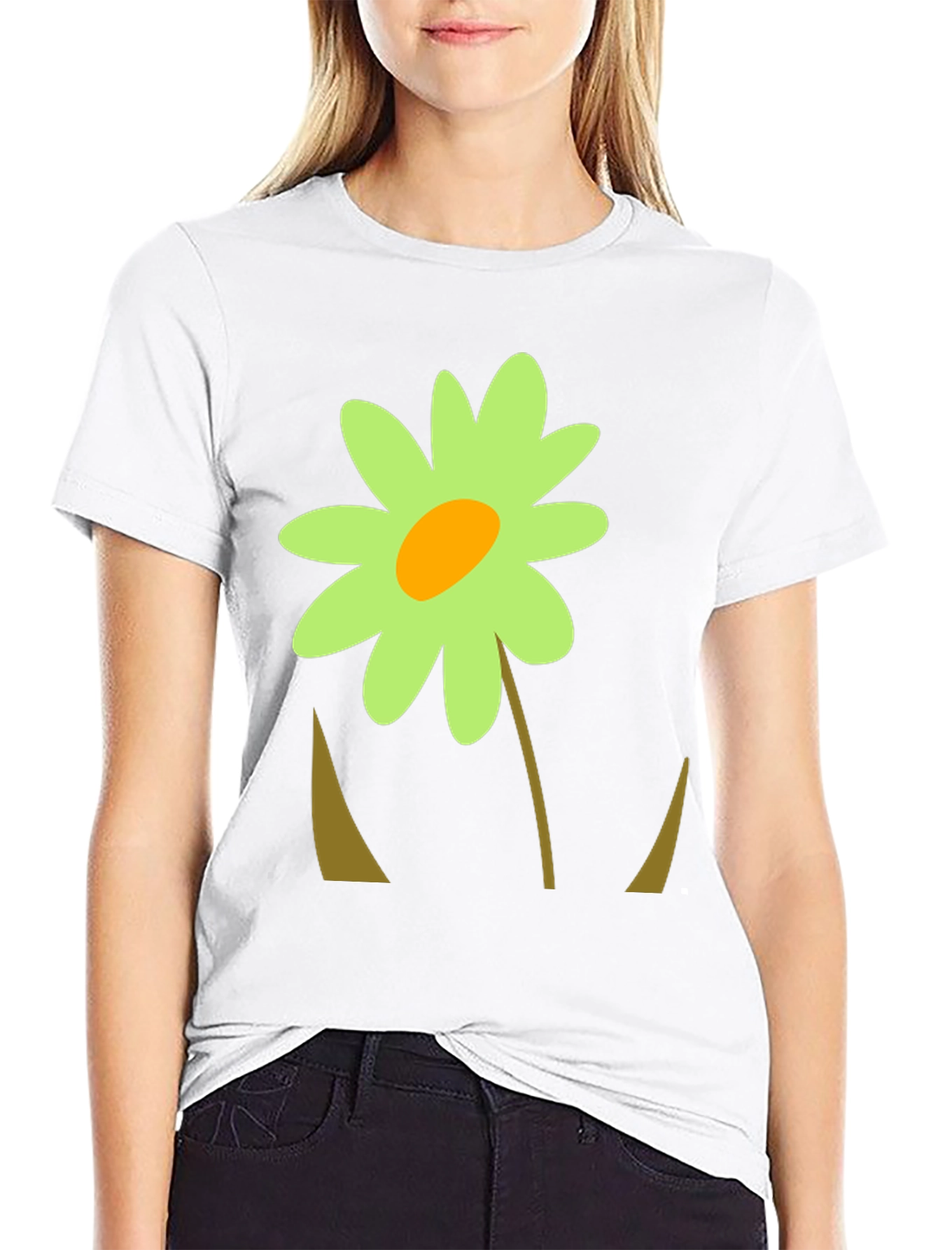 Flower Graphic Black T-Shirt