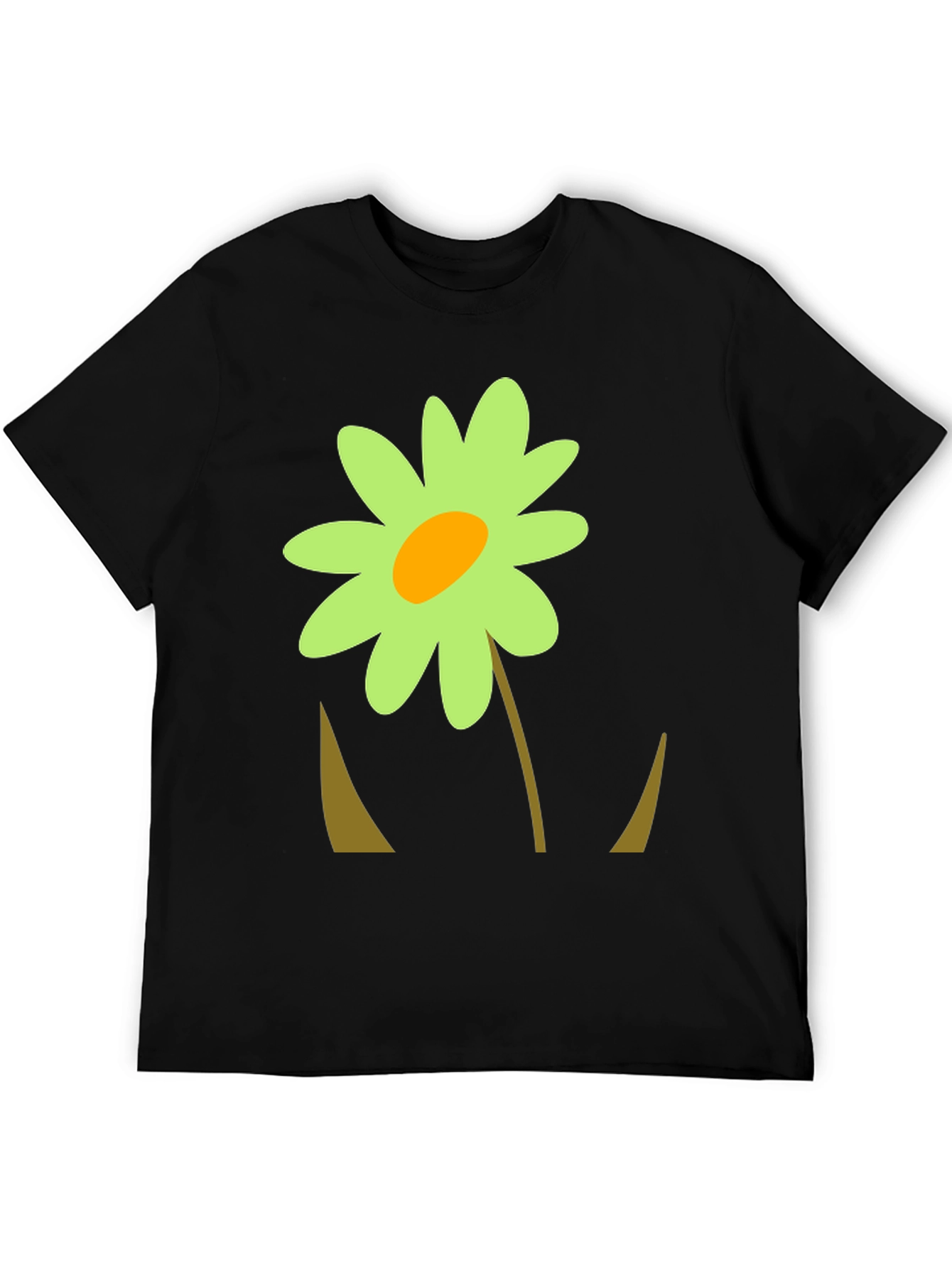 Flower Graphic Black T-Shirt