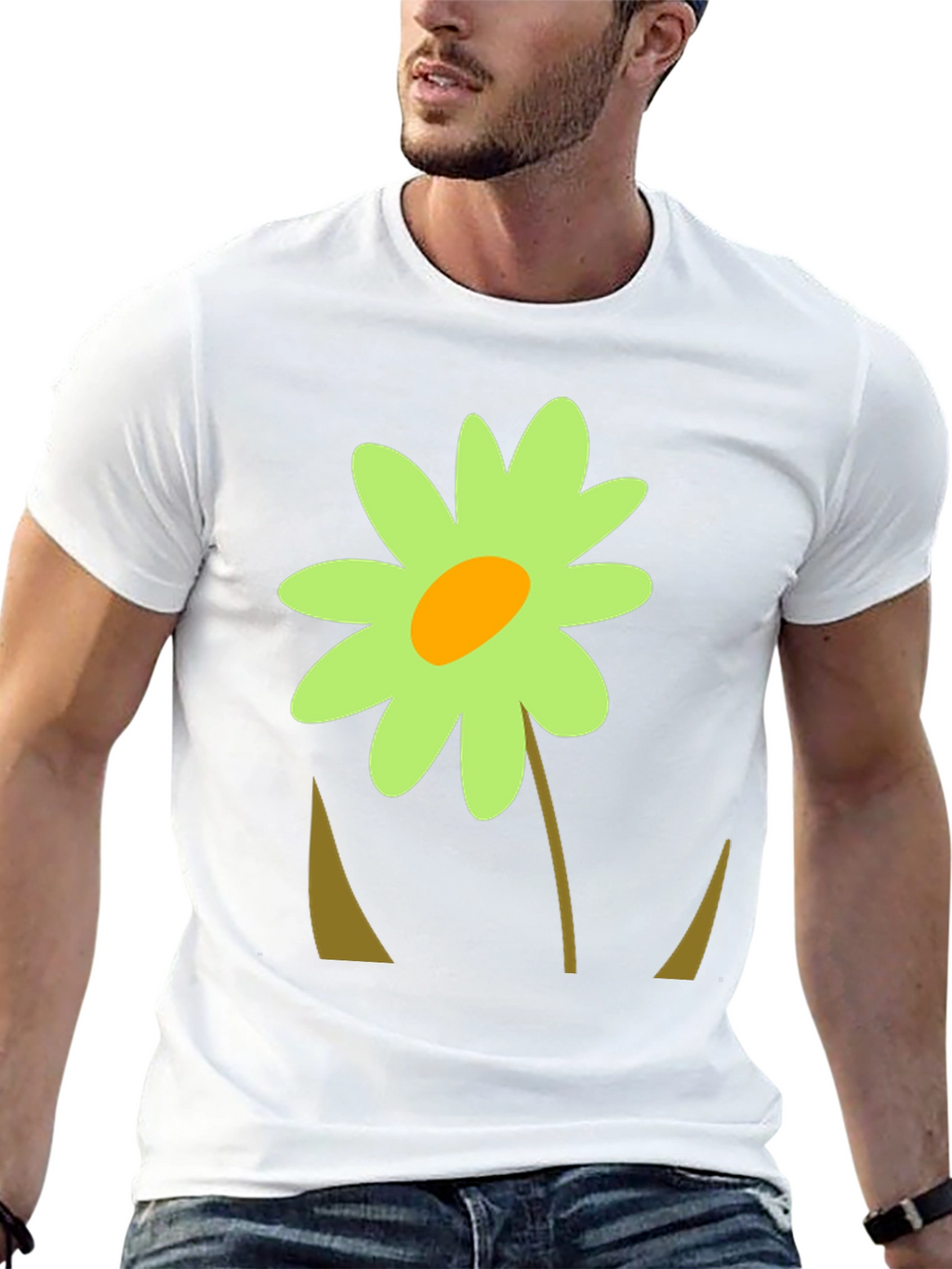 Flower Graphic Black T-Shirt