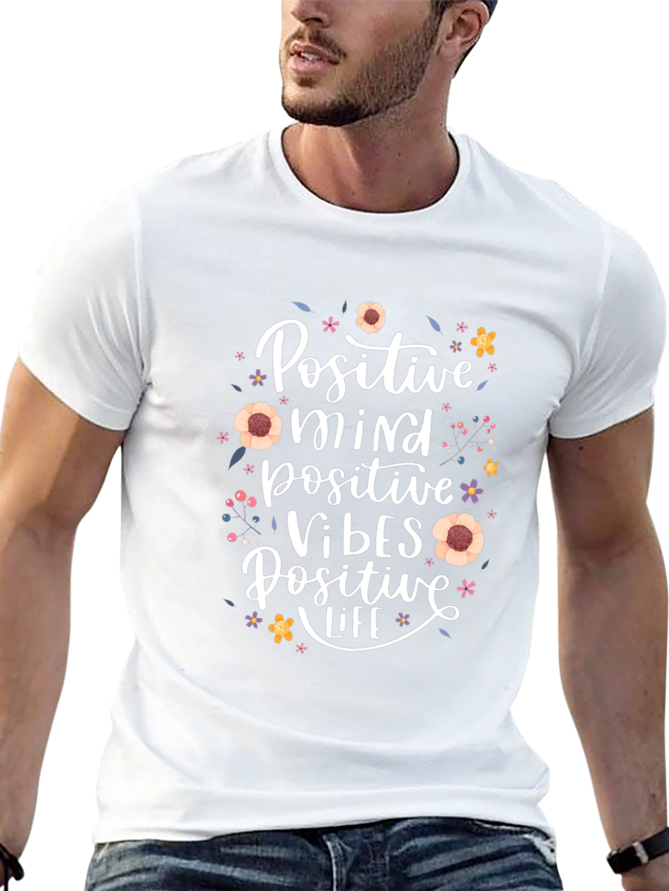 Positive Mind Vibes Life Black T-Shirt
