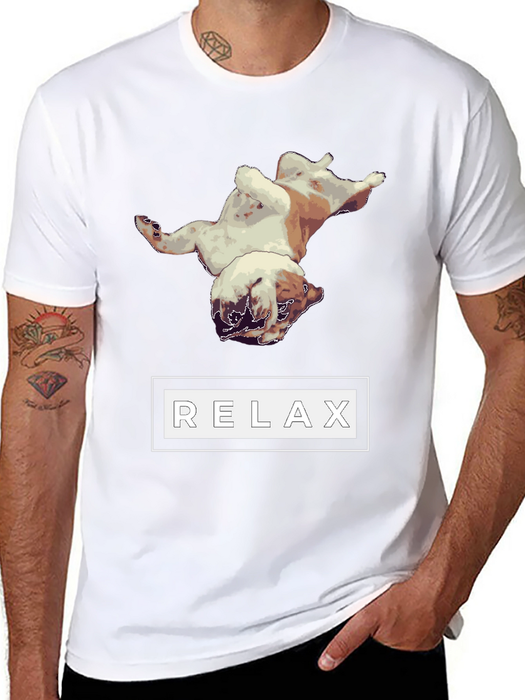 Relaxing Bulldog Graphic Tee - Black