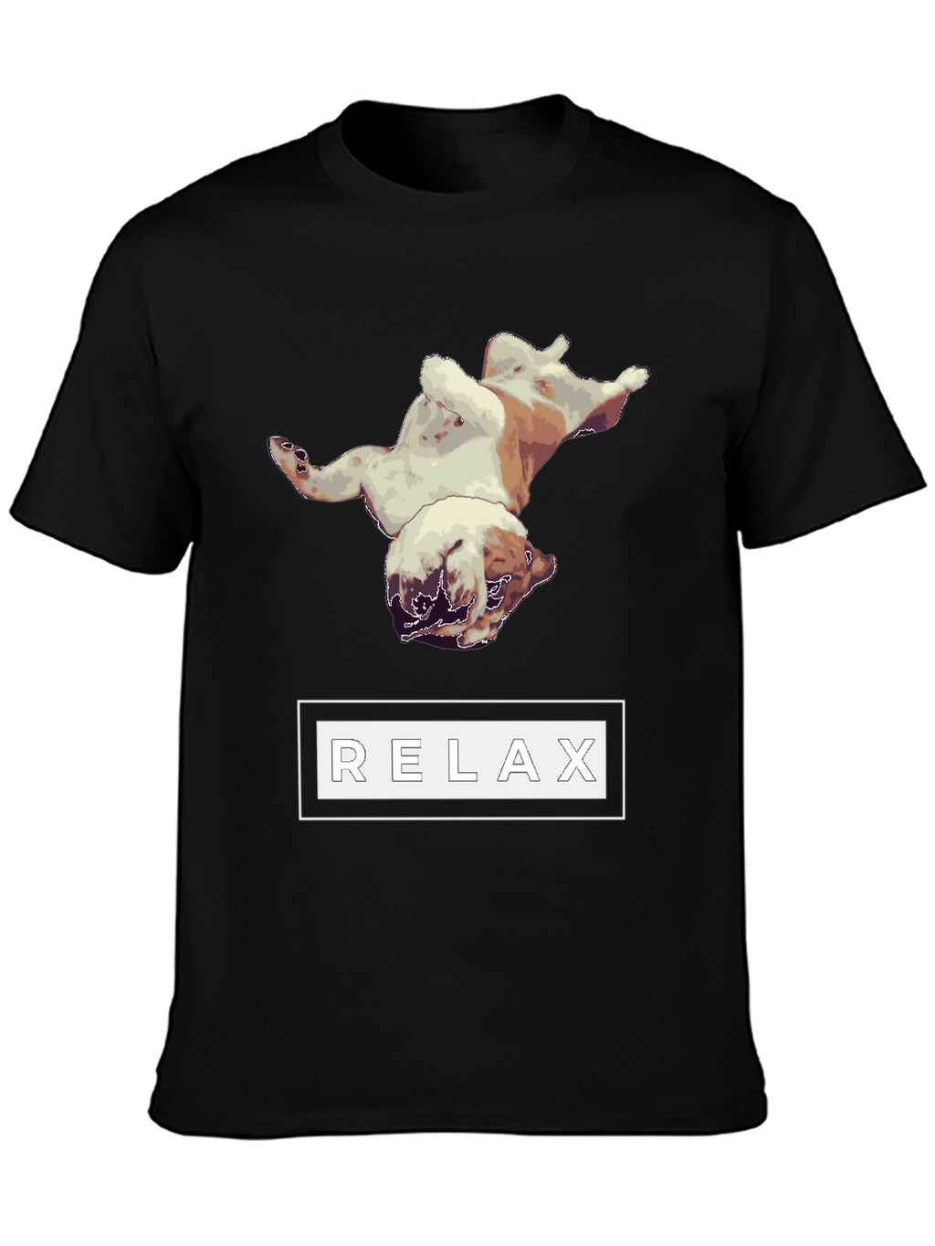 Relaxing Bulldog Graphic Tee - Black