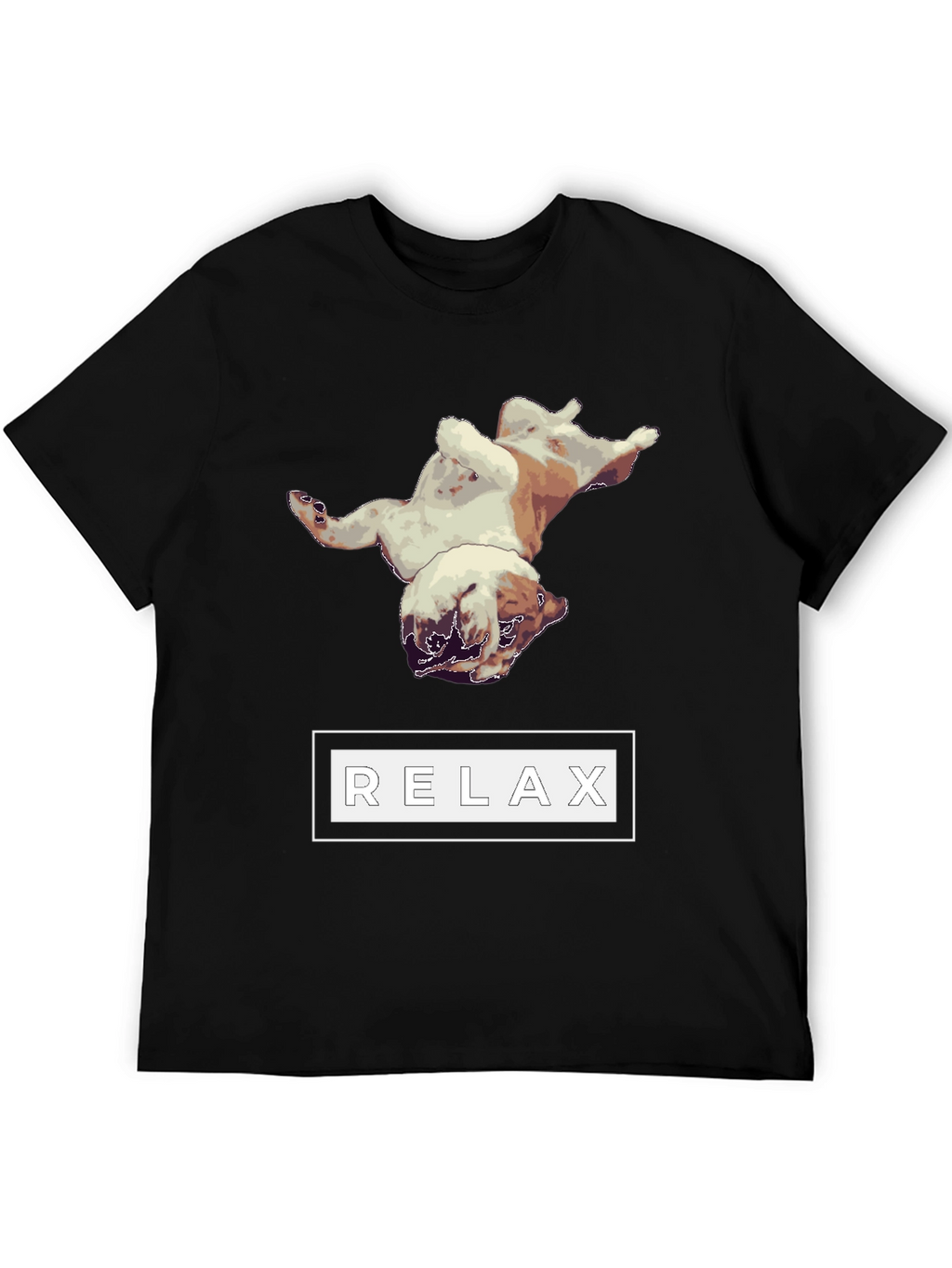 Relaxing Bulldog Graphic Tee - Black