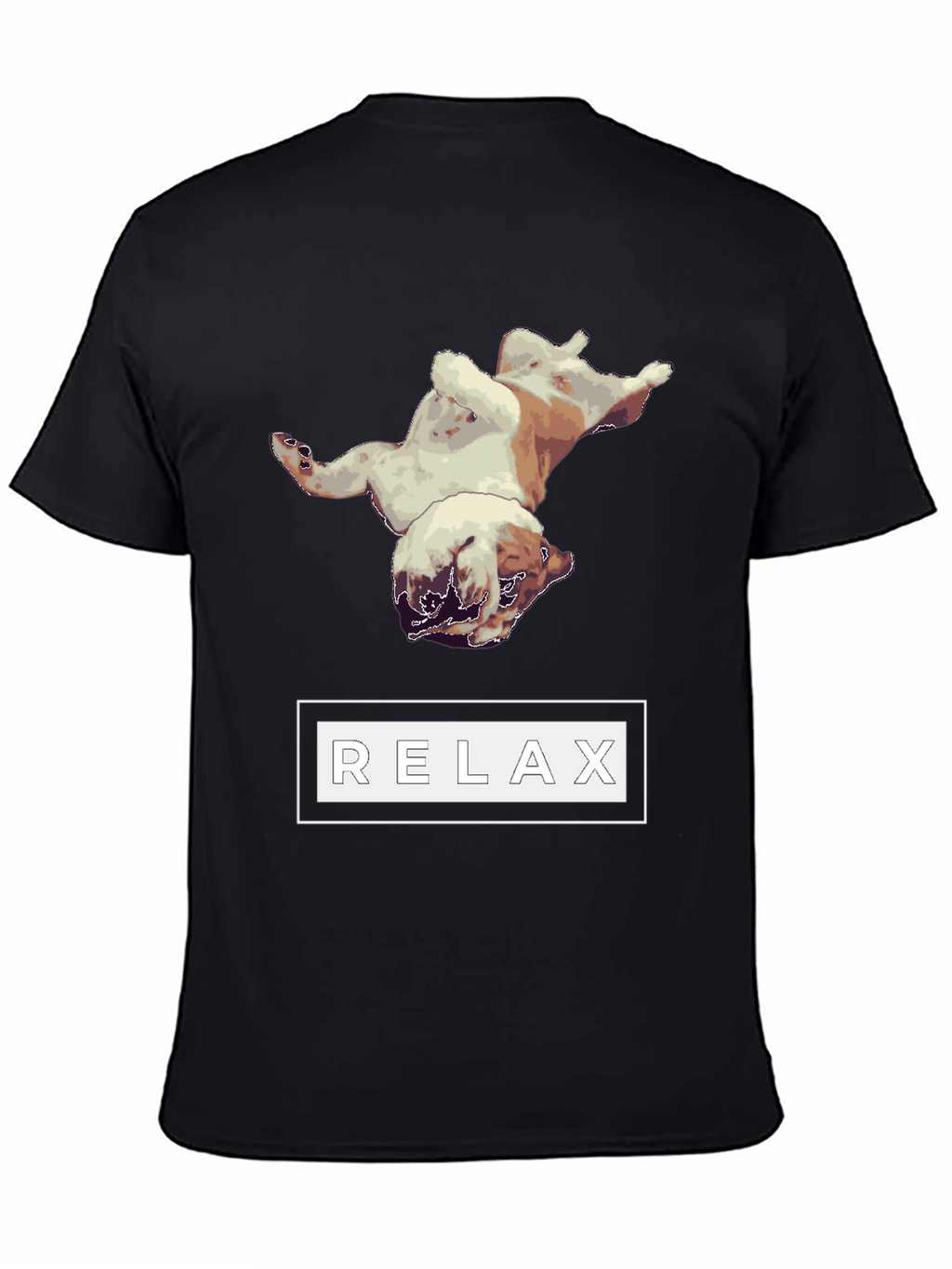 Relaxing Bulldog Graphic Tee - Black