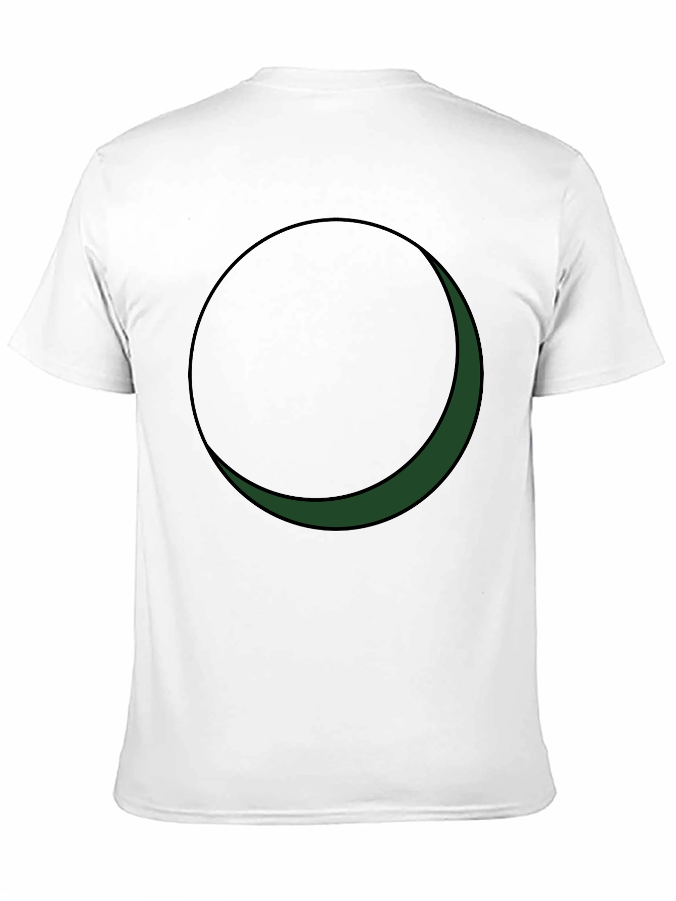 Minimalist Green Crescent Moon Graphic Tee