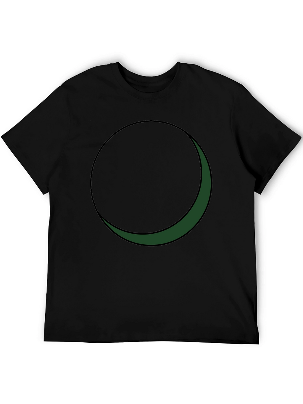 Minimalist Green Crescent Moon Graphic Tee