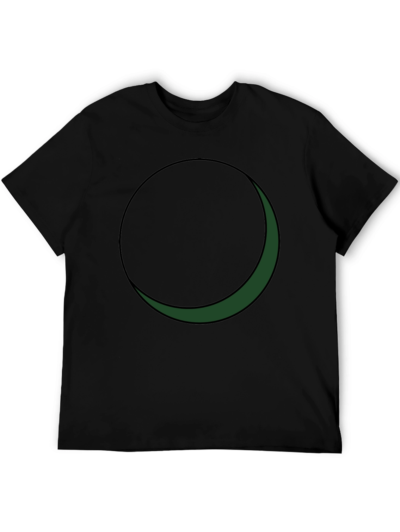 Minimalist Green Crescent Moon Graphic Tee