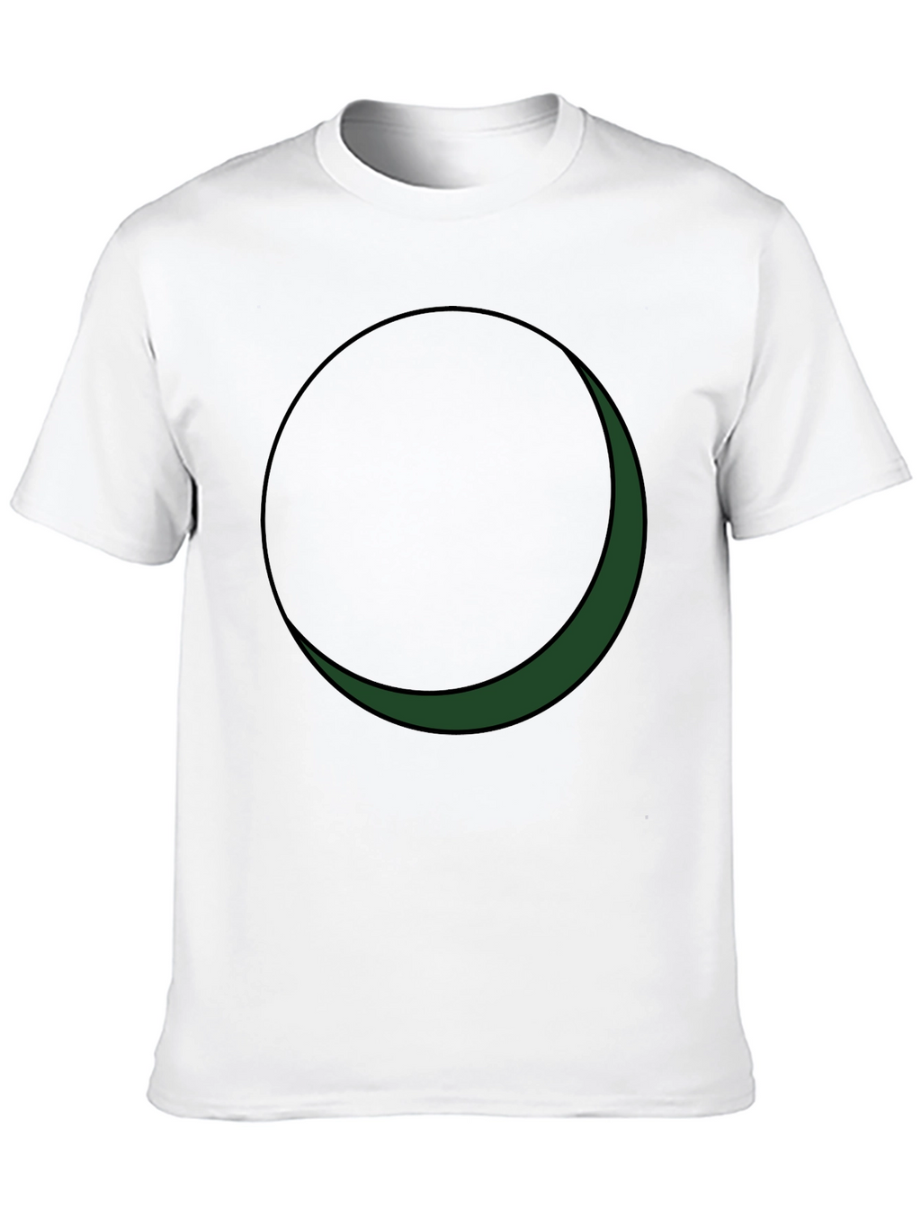 Minimalist Green Crescent Moon Graphic Tee
