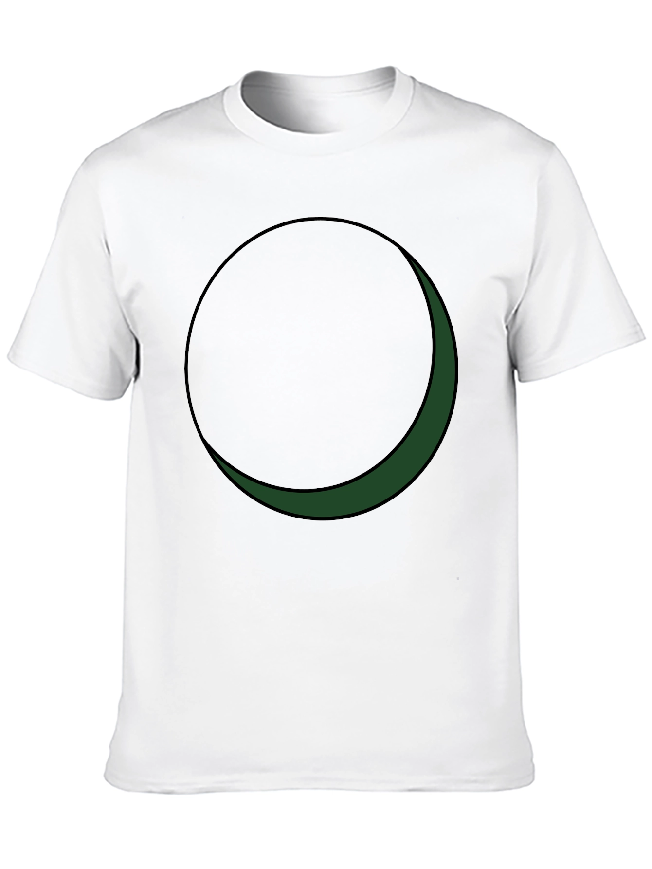Minimalist Green Crescent Moon Graphic Tee
