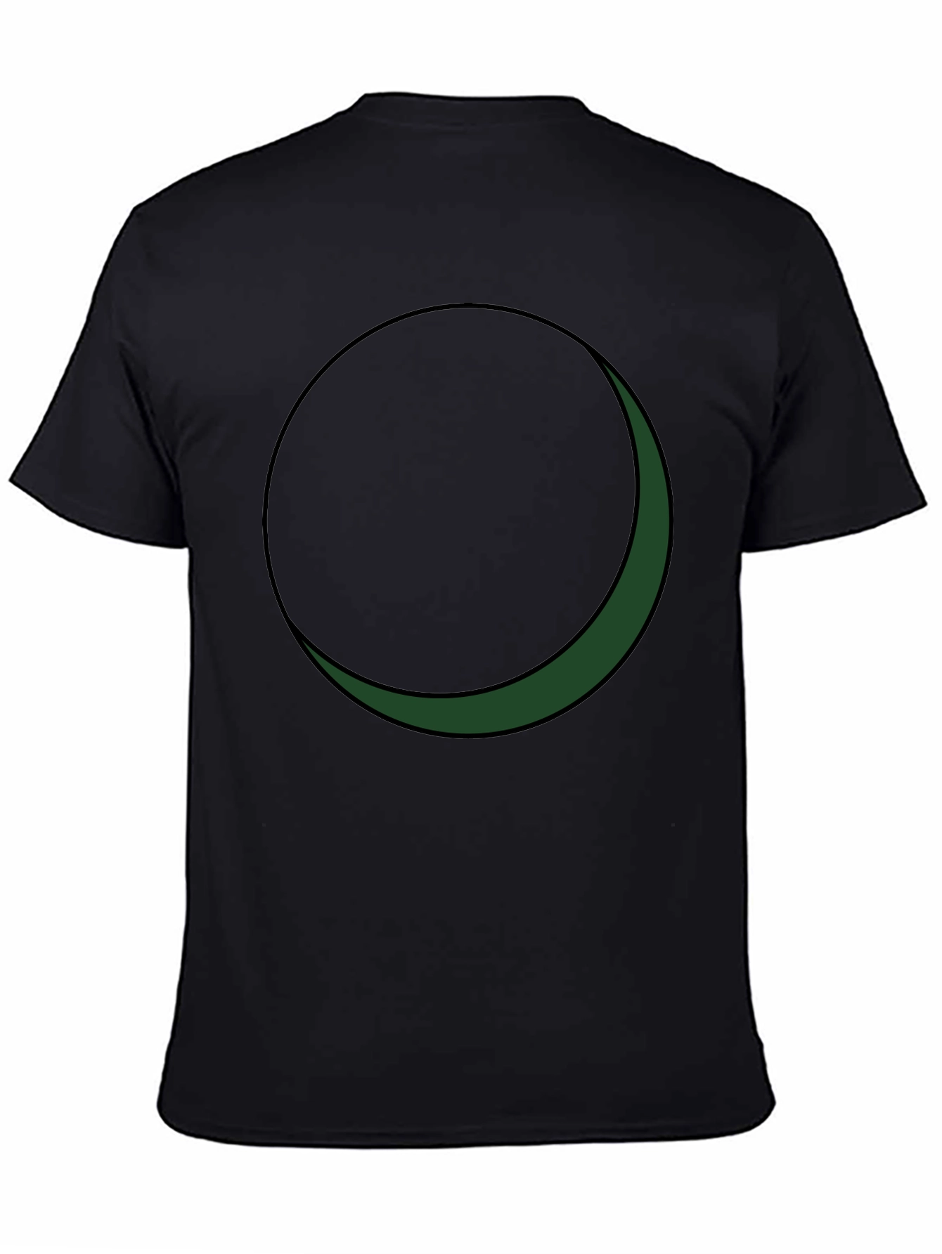 Minimalist Green Crescent Moon Graphic Tee