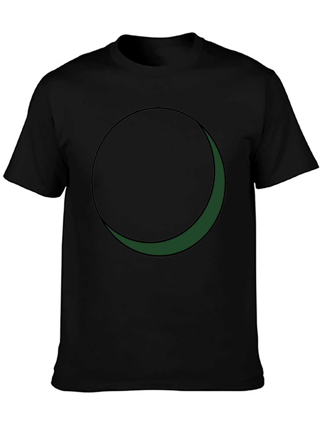 Minimalist Green Crescent Moon Graphic Tee