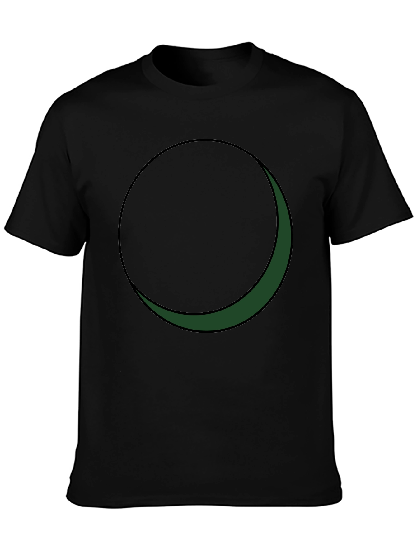 Minimalist Green Crescent Moon Graphic Tee