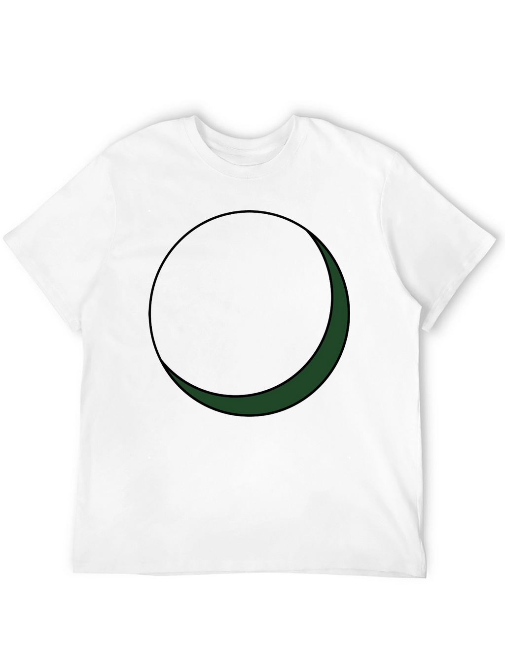 Minimalist Green Crescent Moon Graphic Tee