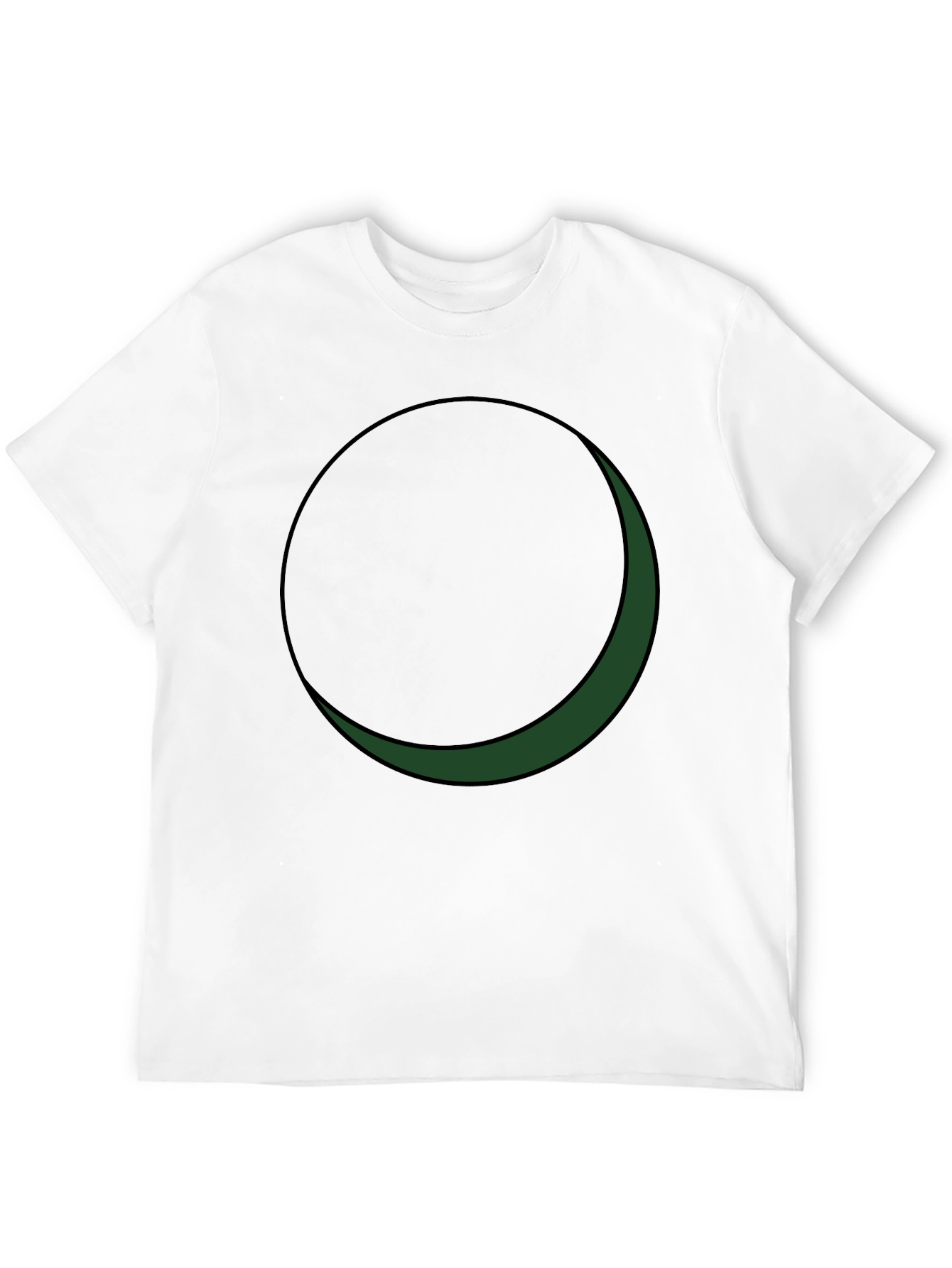 Minimalist Green Crescent Moon Graphic Tee