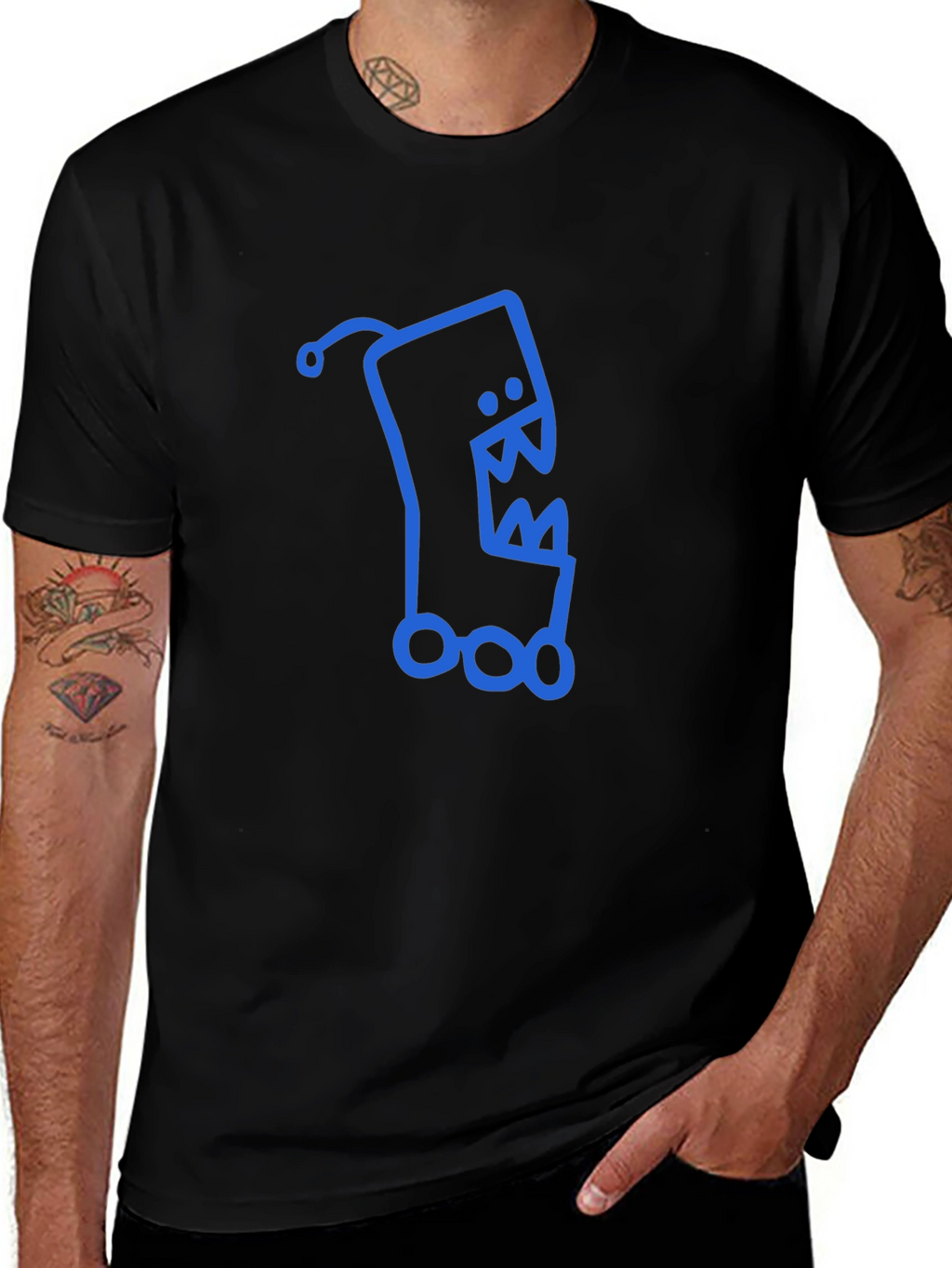 Monster Graphic Black T-Shirt - Funky and Unique