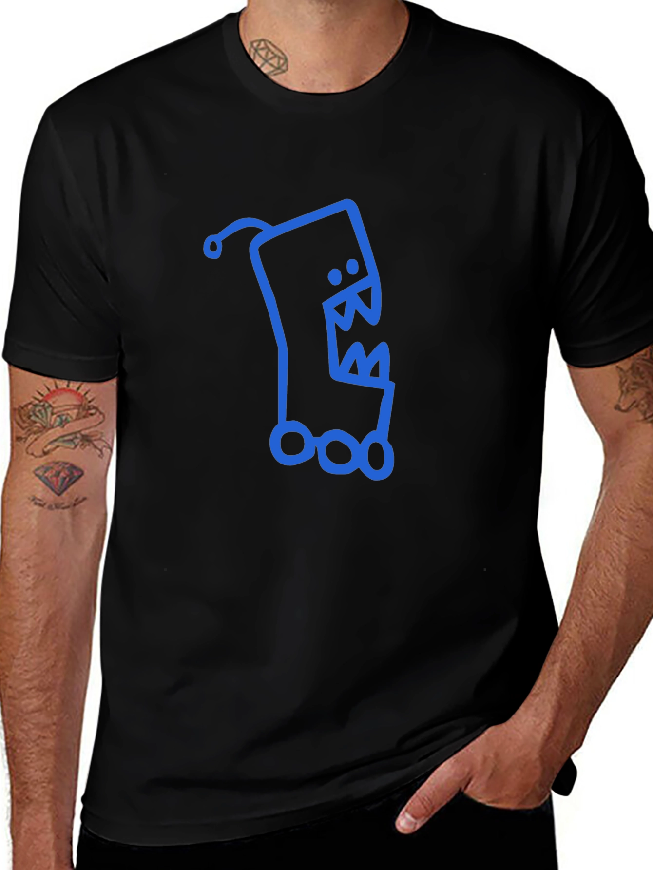 Monster Graphic Black T-Shirt - Funky and Unique