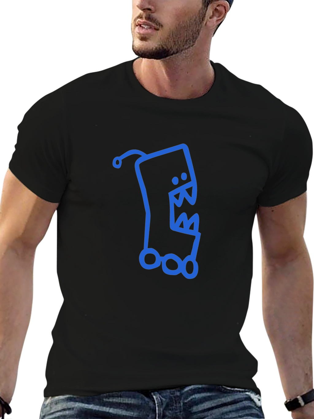 Monster Graphic Black T-Shirt - Funky and Unique