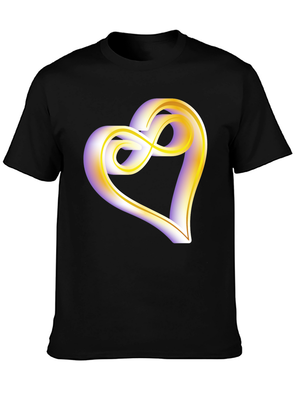 Heart Infinity Symbol Graphic Tee - Soft Black Cotton