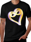 Heart Infinity Symbol Graphic Tee - Soft Black Cotton