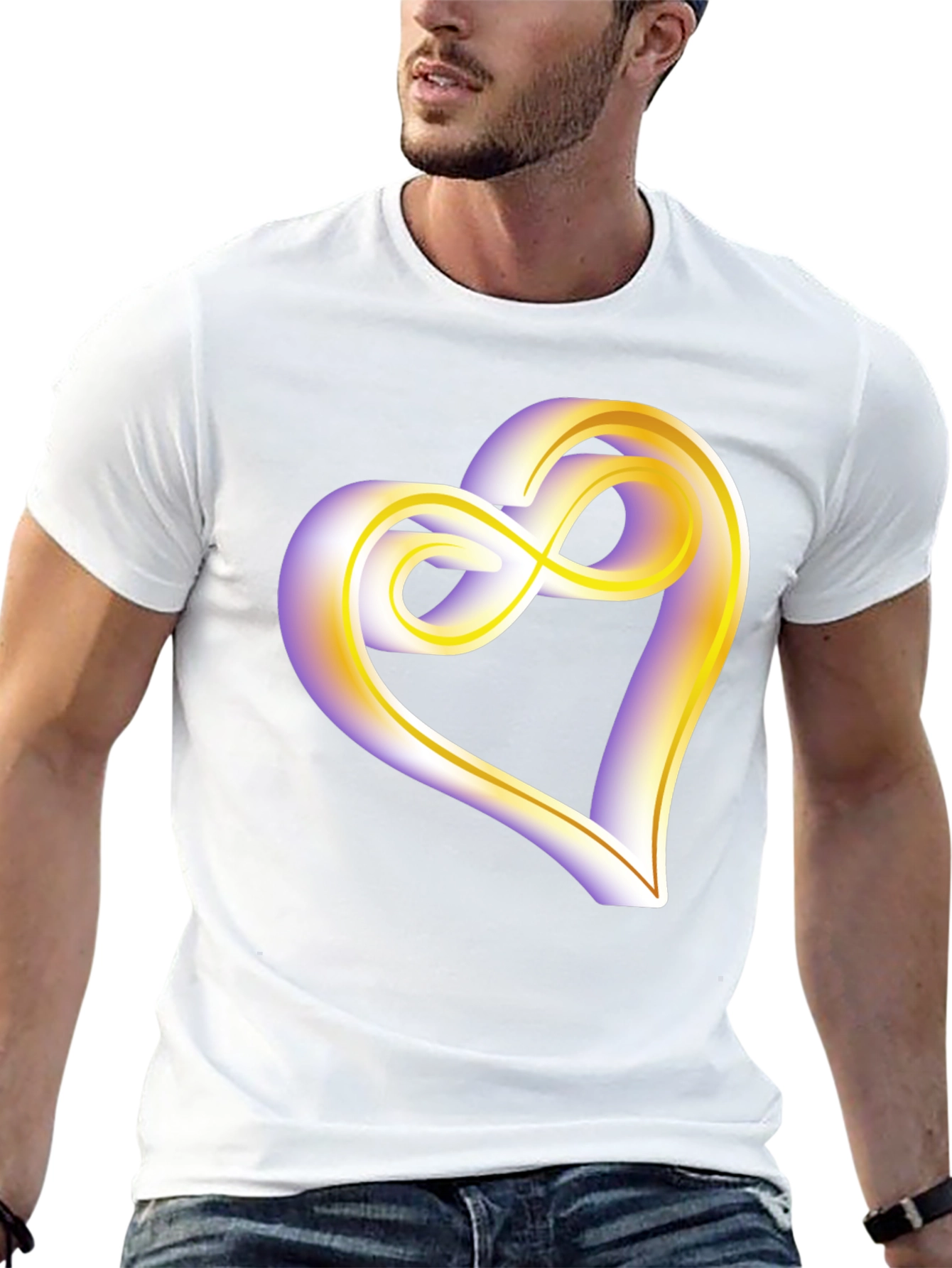 Heart Infinity Symbol Graphic Tee - Soft Black Cotton