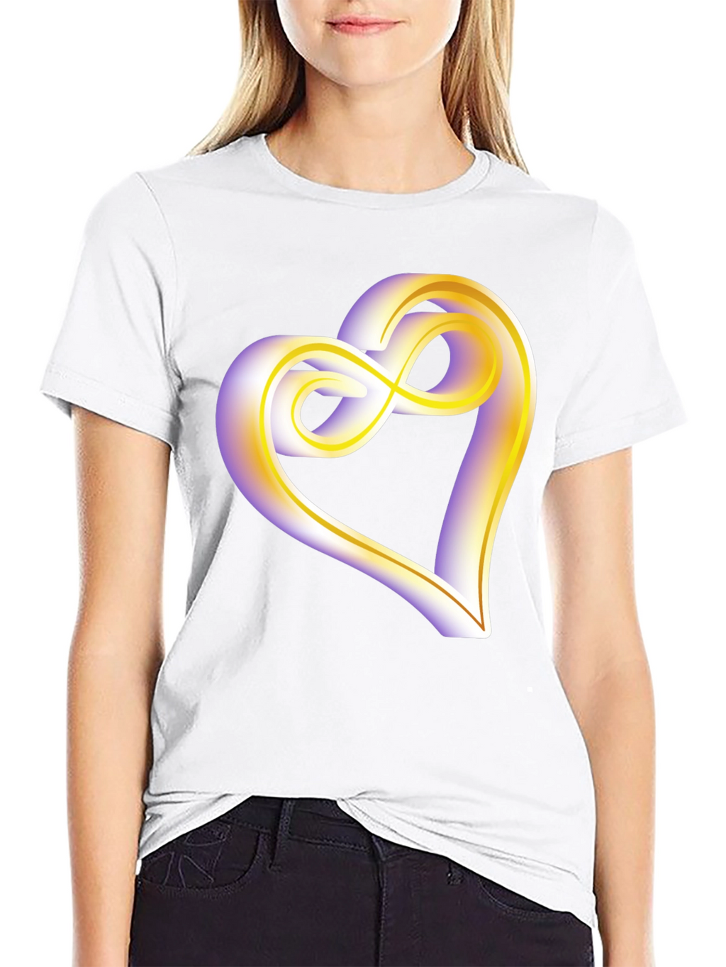 Heart Infinity Symbol Graphic Tee - Soft Black Cotton