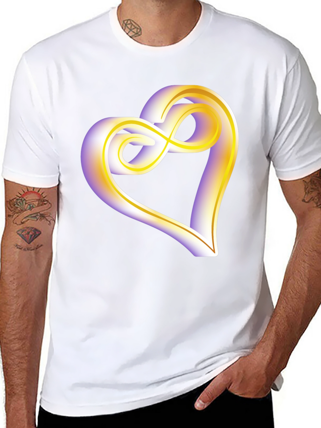 Heart Infinity Symbol Graphic Tee - Soft Black Cotton