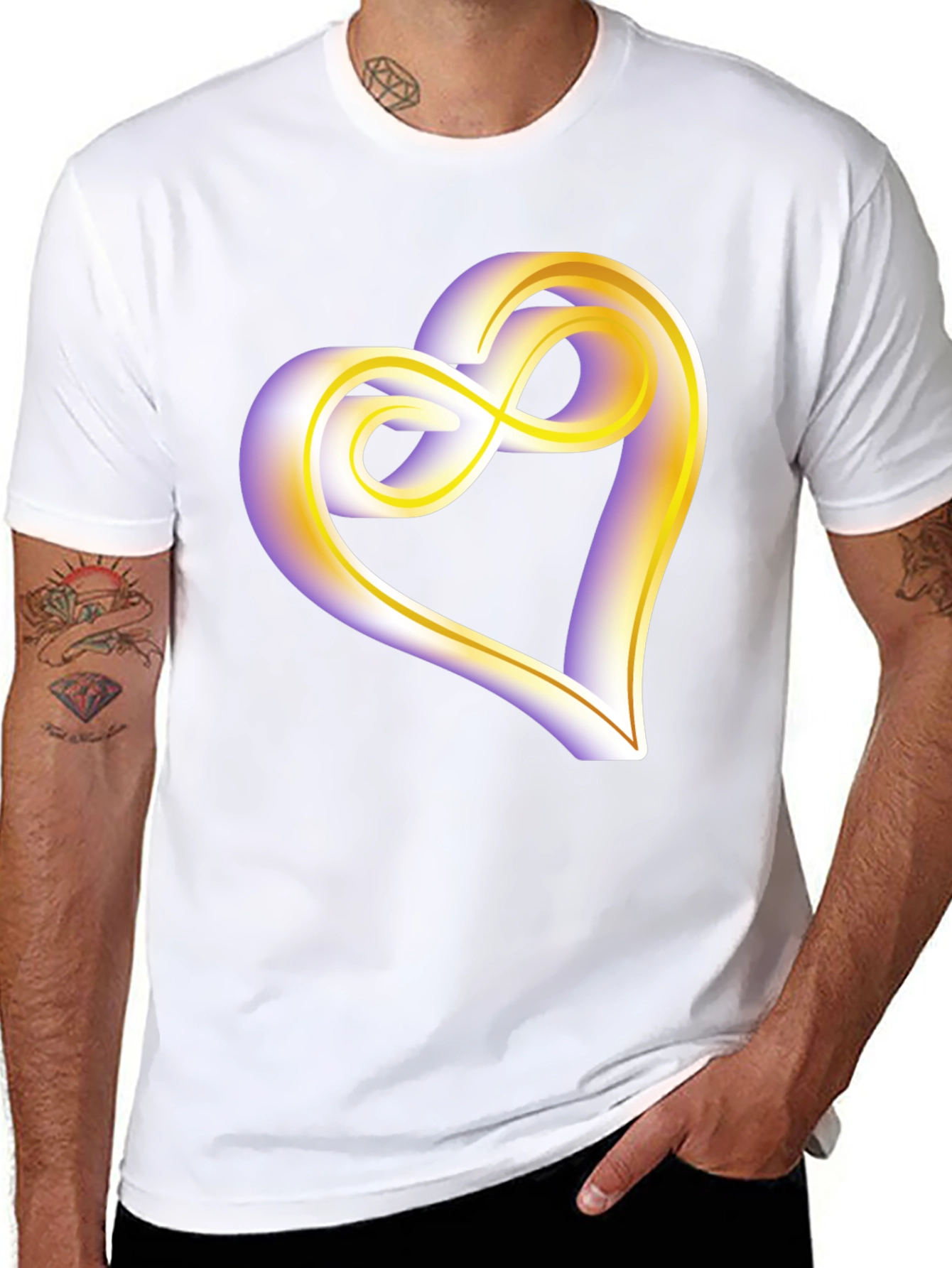 Heart Infinity Symbol Graphic Tee - Soft Black Cotton