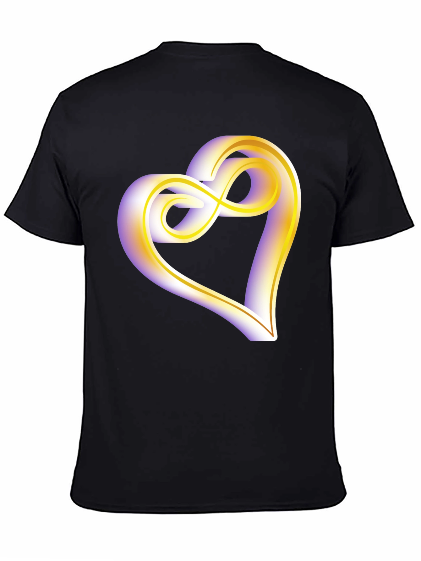 Heart Infinity Symbol Graphic Tee - Soft Black Cotton