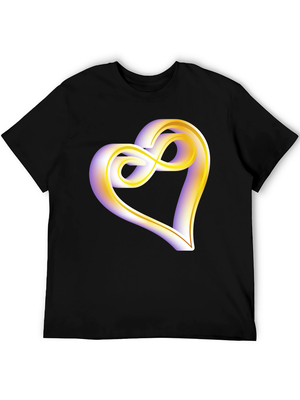Heart Infinity Symbol Graphic Tee - Soft Black Cotton