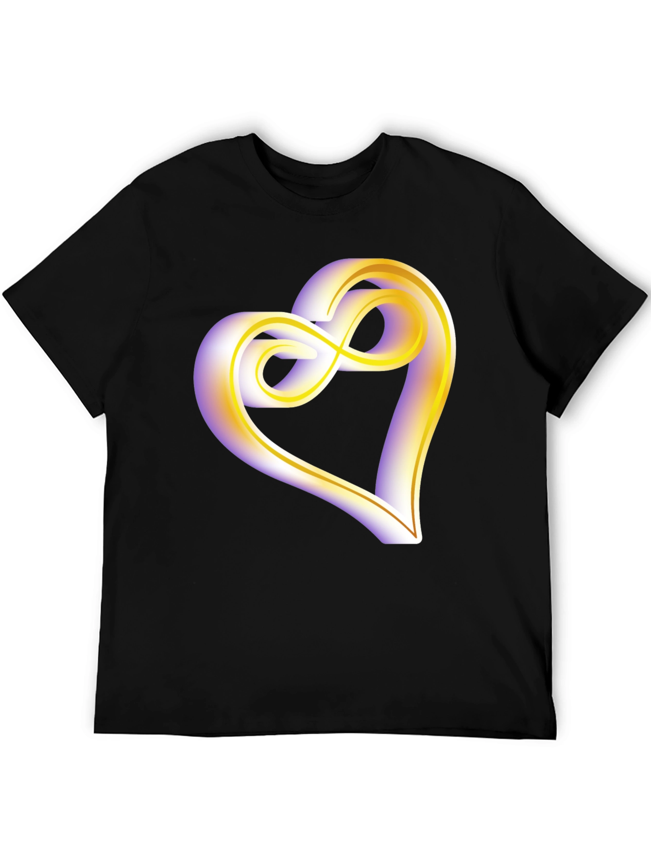Heart Infinity Symbol Graphic Tee - Soft Black Cotton