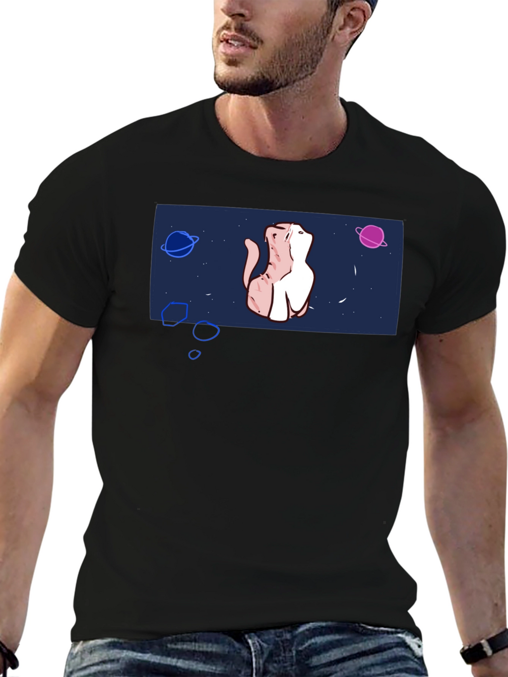 Cosmic Cat T-Shirt - Space Kitten Design